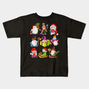 Christmas Cute Gnomes Funny 2021 Kids T-Shirt